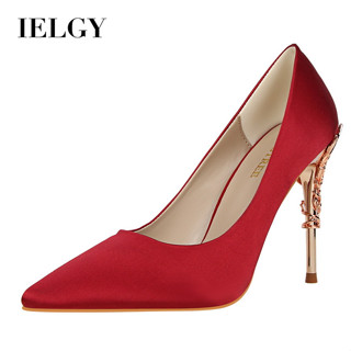 IELGY Sapato De Salto Alto Metalizado Feminino