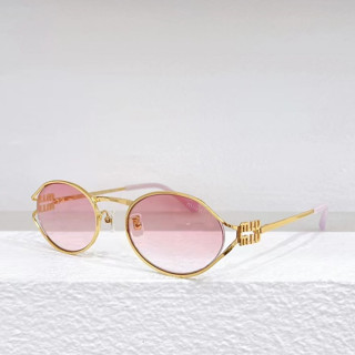 Moldura Oval de Metal azul MIU 2023 Outono Inverno Novo Estilo Óculos de sol femininos Viagem ao ar livre Protetor solar Deve ter Item Star Same Style