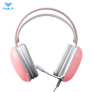 AULA S505 Fone De Ouvido Para Jogos Profissional E-sports RGB Light Effect Noise Reduction Microfone Adequado Escritório De