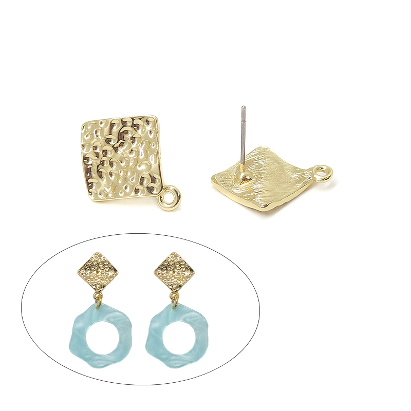 Novos 19 * 16mm 10 Peças/bag Zinco Liga De Ouro Rhombus Ripple Earring Base Conectores Para Brincos De Bricolage Acessórios Jóias em Oferta na Shopee