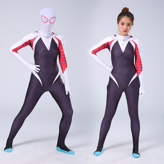 Roupas Paralelas Para Crianças Gwen Adulto cosplay Spider Man Macacão