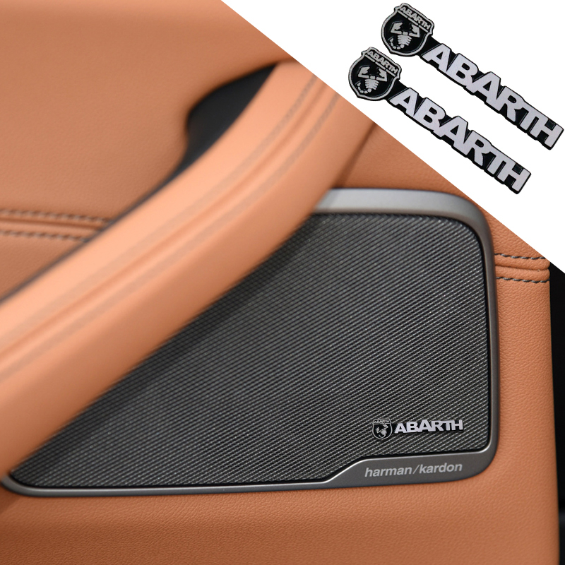 10pcs/4pcs Adesivos De Alumínio Para Decoração De Áudio Automotivo Controle Central Da Porta Do Carro Fiat Punto Abarth 500 Stilo Ducato Palio Acessórios Carros