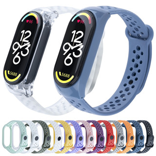 Pulseira De Silicone Esportiva Para Xiaomi Mi Band 8 7 6 5 4 3 Strtap Respirável/8nfc Reposição Da Relógio