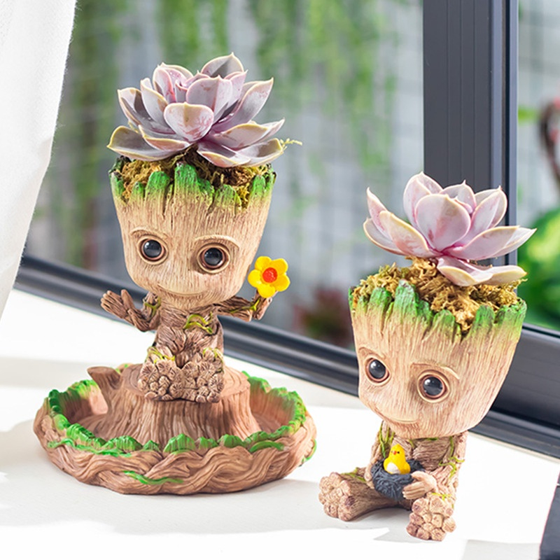 Groot/Vaso De Flores Baby Groot Plantio Suculento Ninho Guardiões Da Galáxia Figura De Brinquedo