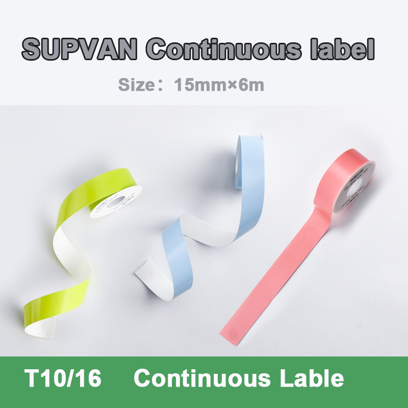 supvan Papel Para Impressora De Etiquetas Contínuas À Prova D'água Anti-Oil Price Tape Scratch-Resistant Label T10/16/E10