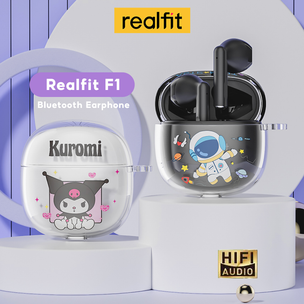 Realfit F1 TWS Bluetooth 5.3 Fones De Ouvido High Stereo Sem Fio Com Capa Protetora - Audio