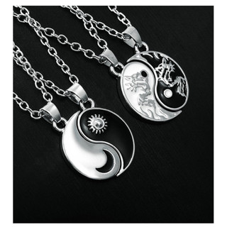 2 Pçs Yin Yang Dragão Colar Para Melhores Amigos Vintage Tai Chi Estrela Lua Pingente Ami…