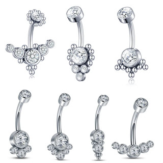 SWANJO Piercing Umbigo De Aço Inoxidável Interno Anel Roscado Mulheres Zircon Barras Body Jewelry Nombril