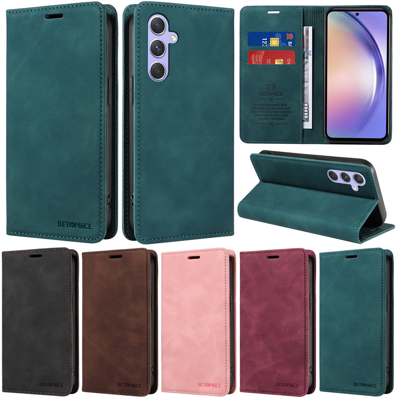 Invólucro Retro Para Samsung Galaxy M54 5G M14 5G A54 5G A34 5G A24 5G A14 A53 5G A73 A33 5G A04E Carteira Couro Capa