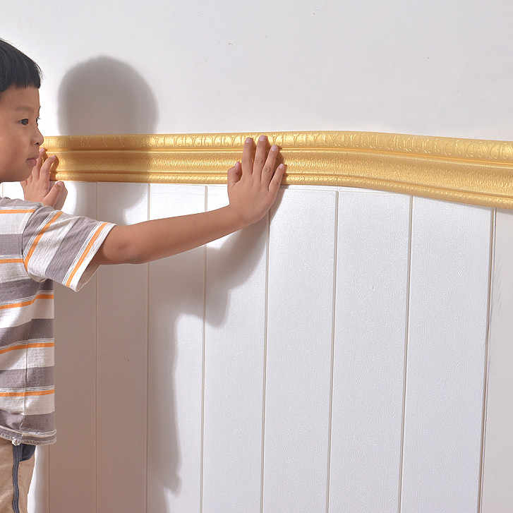 Papel De Parede De Fundo De Rodapé Auto-Adesivo anti-Colisão Borda De Tira Decorativa Espuma De Encadernação De Porta em Oferta na Shopee