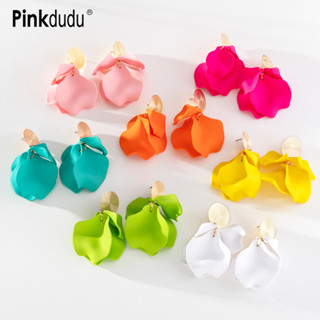 Pinkdudu Fashion Bohemian Flower Earrings Brincos Exagerados Personalidade Irregular Tassel Candy Color Plant Para Jóias Femininas PD1123