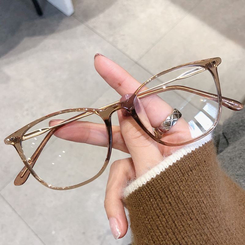 Café De Óculos Planos Femininos Ultra Leves TR Com Molduras Marrom em Oferta na Shopee