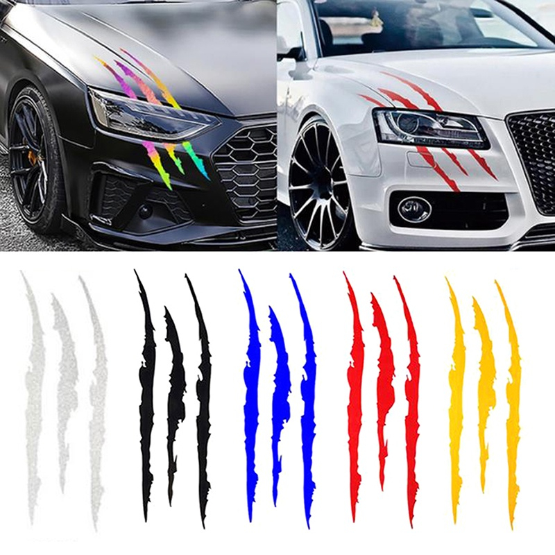 Adesivos Refletivos Para Carros Com Listras De Riscas De Monstros Decalque Marcas Acessórios De Decoração Automática