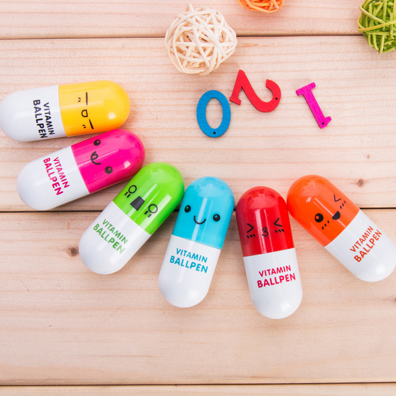 Nova Caneta Esferográfica Telescópica Colorida Com Cápsula Para De Expressão Cartoon Infantil