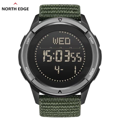 NORTH EDGE ALPS Original Fibra De Carbono Bússola Metrônomo Nadador Homens Esportivos Relógio 50 Metros À Prova D