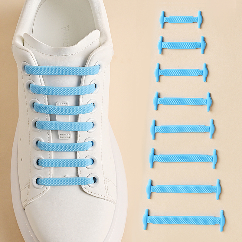 16 Peças De Cadarços De Silicone Sem Amarração – Elásticos De Bloqueio Rápido Para Tênis , Corrida , Crianças E Adultos