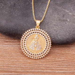 Moda Clássica Personalidade Virgem Maria Colar Para Mulheres Homens Cristal Religioso Retro Jóias