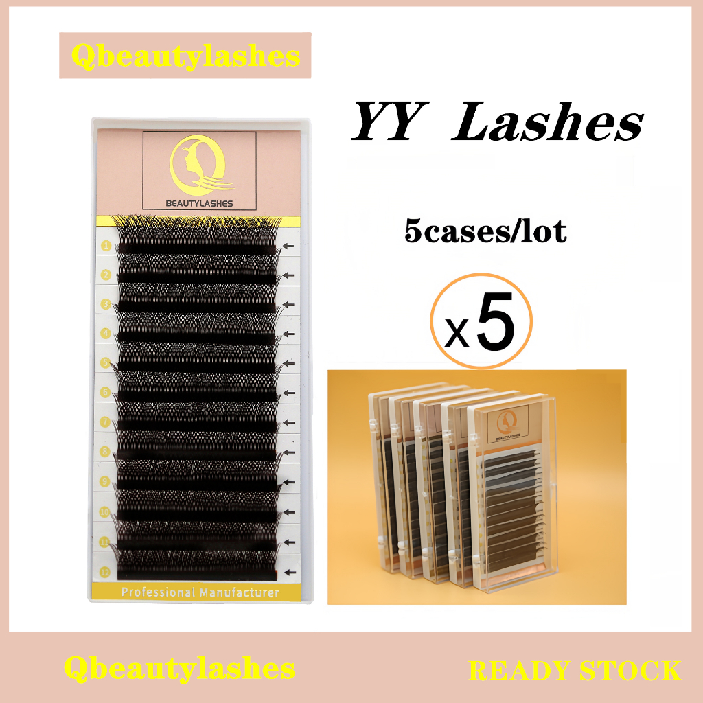 Qbeautylashes cilios y 5 Caixas 0,07mm cílios y volume brasileiro Extensão de cílios