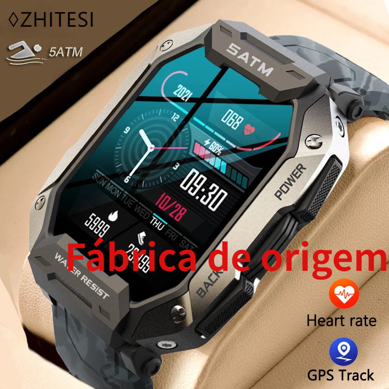 Relógio inteligente esportivo militar 50M à prova d'água anti-queda durável Esportes ao ar livre relogio smartwatch