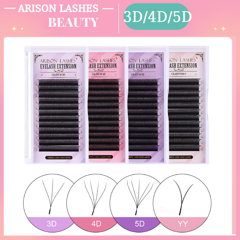 Arison lashes Cílios W Forma 3/4/5D Premade Volume Fãs Cílios Extensão YY Estilo Cílios Faux Mink Suave Fácil Faning Natural Cílios