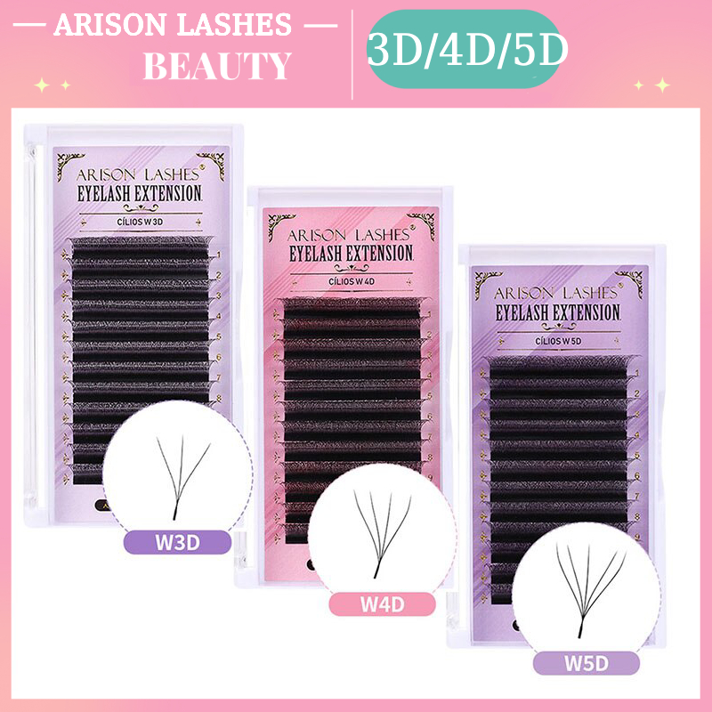 Arison Cílios W Forma 3/4/5D Premade Volume Fãs Cílios Extensão YY Estilo Cílios Faux Mink Suave Fácil Faning Natural Cílios