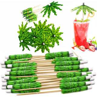 50PCS Umbrella Cocktail Drink Picks Food Fruit Bamboo Toothpick Dessert Cake Stick Festa De Aniversário Havaiana Decoração De Casamento em Oferta na Shopee