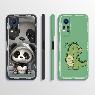 Caixa Infinix Hot 11S NFC X6812b À Prova De Choque De Silicone Líquido Para Telefone Dinossauro Fofo Proteção Da Câmera Macia Tampa Traseira