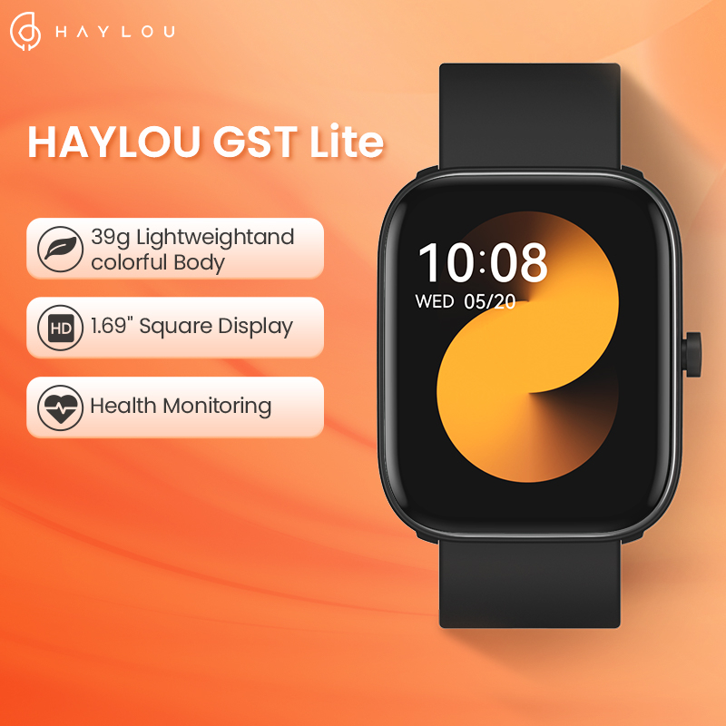 HAYLOU GST LS02/LS09B Relógio inteligente Bluetooth 12 modos de treino à prova d'água Gerenciamento do sono SmartWatches Mostradores de relógio personalizados