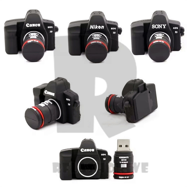 Silicone Estilo Câmera Dos Desenhos Animados USB 1GB 2GB 4GB 8GB 16GB 32GB 64GB 128GB 2TB Unidade Flash De Alta Velocida