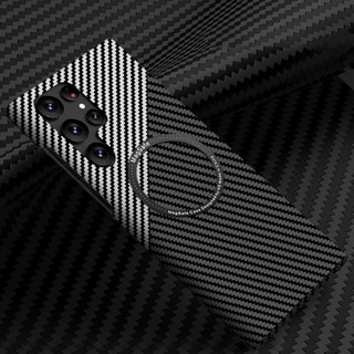 Capa Fina De Fibra De Carbono Para Samsung Galaxy S24 S23 S22 S21 Ultra S23 Plus Plástico Duro Carregamento Sem Fio