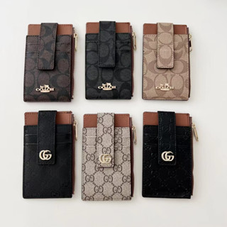 Produtos À Vista . Marca Européia E Americana G.Leather Em Relevo , Estilo Botão Zíper , Bolsa De Armazenamento Multifuncional , Porta-Cartões ultra-Fino.carteira De Moeda.porta De Identificação ,