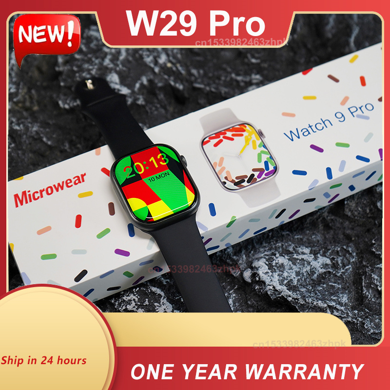 Microwear W29 Pro Smart Watch Dynamic Island Series 9 Bússola NFC Jogo GPS Rastreador Chamada Bluetooth iwo Smartwatch Luz Longa
