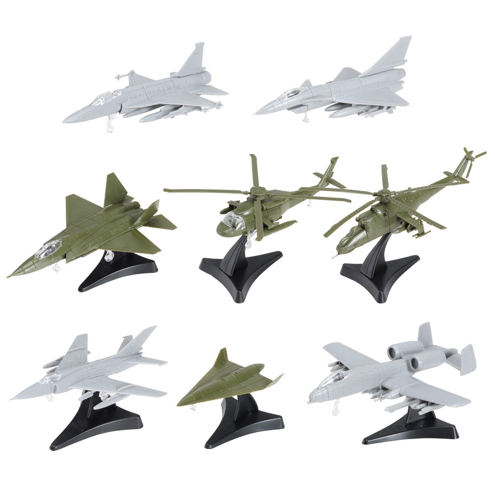 Mini Brinquedo De Plástico 8 Estilos Modelo De Montagem De Avião WZ-8 MI-24V J-31 UH-60A A-10AC-10 Q-5C FC-1 JF-17 Lutad
