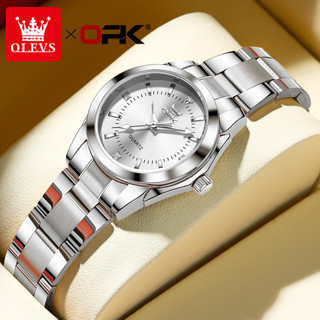 OLEVS 6002 Relógio feminino original de aço inoxidável luminoso à prova d