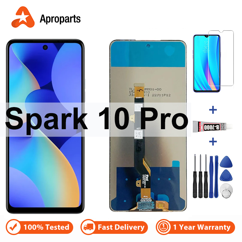 Para Tecno Spark 10 Spark10 Pro KI7 Display LCD Tela De Toque Digitador Assembléia Com Peças Reparo Quadro em Oferta na Shopee
