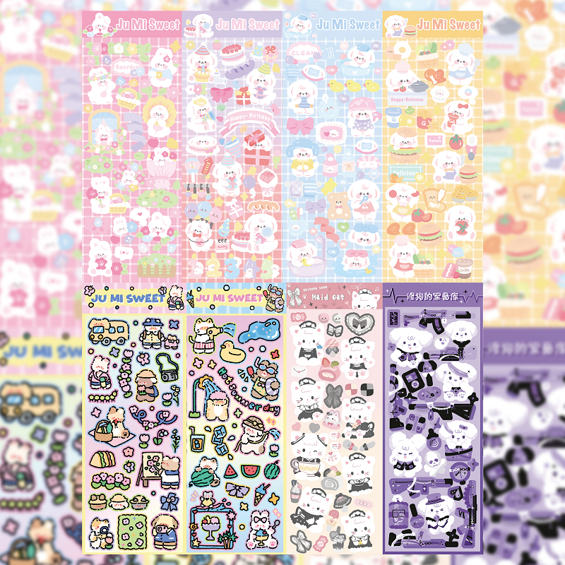 Kawaii Bonito Laser Cartoon Animal Adesivos Menina Papelaria Manual Foto Notebook Telefone Caso DIY Adesivos Decorativo