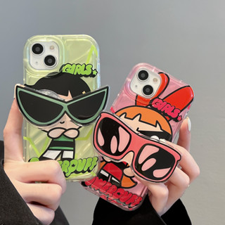 Maré Marca Powerpuff Girls Suporta Caixa Telefônica Para iphone 14 13 12 11 pro Plus X XR XS Max Capa Macia A laser De Alta Qualidade