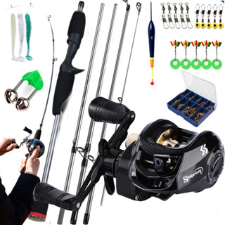Vara De Pesca Com Carretel Sougayilang 1.8M 18 + 1 bb Max Drag 10KG Alta Velocidade 7.2 : 1