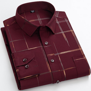 Casual Não Ferro Manga Longa Masculino Blusa Plus Size Escritório Trabalho Social Homem Camisa