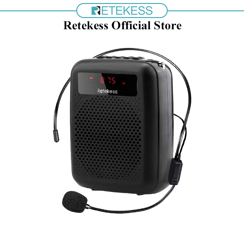 Retekess PR16R Megafone Portátil 12 W FM Gravador Amplificador de Voz Professor Microfone Alto-falante Com Mp3 Player Rá