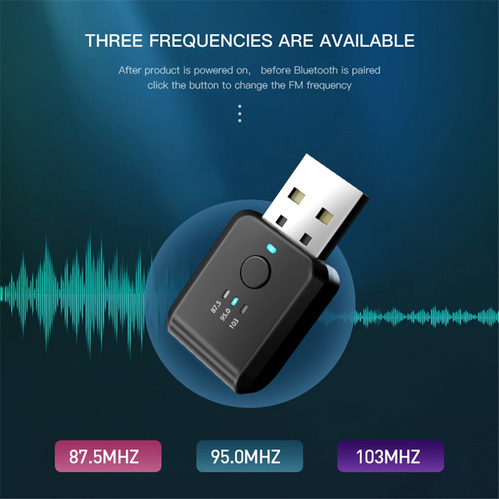 Mini Carro Bluetooth 5.3 FM01 Transmissor Receptor De Áudio Auto Sem Fio Para O Fm02 Rádio Handsfree Chamada De Energia USB Kit