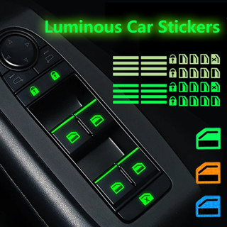 1 Pcs Car Styling Interruptor Da Janela Adesivos Luminosos Botão De Incandescência Noite Fluorescente Decalques