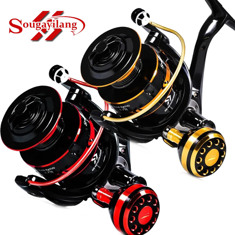 Molinete de Pesca Sougayilang Max Drag 30kg 2000-7000 Tamanho 12 + 1 Rolamentos De Esferas Carpa Metal em Oferta na Shopee