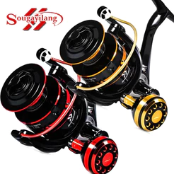Molinete de Pesca Sougayilang Max Drag 30kg 2000-7000 Tamanho 12 + 1 Rolamentos De Esferas Carpa Metal