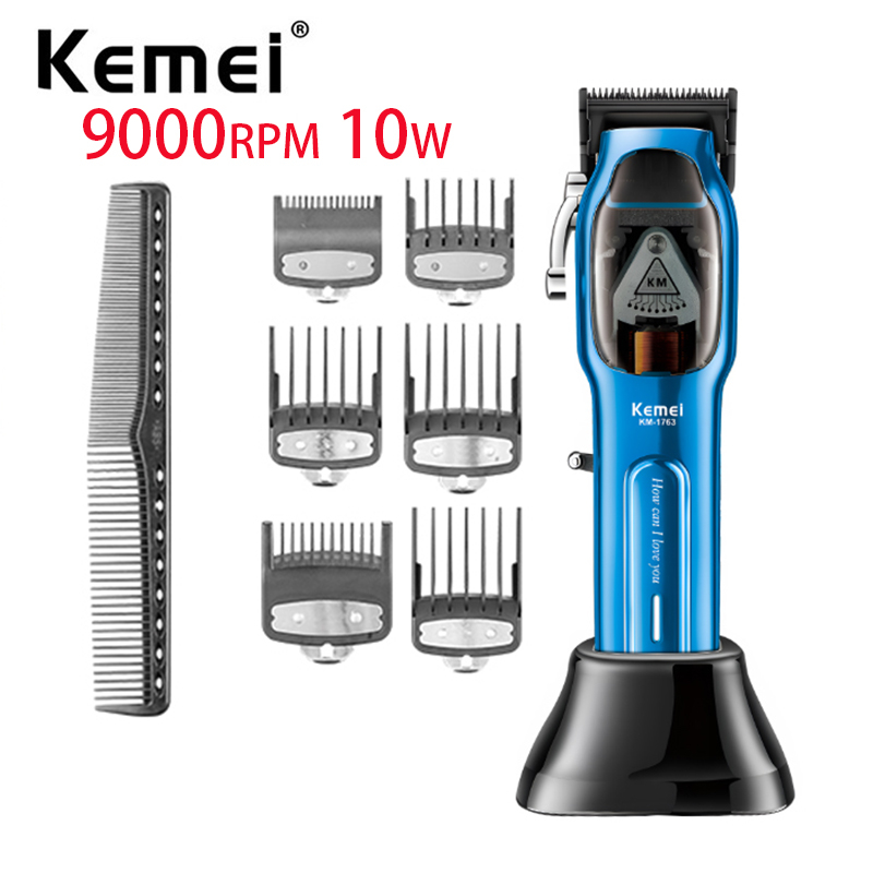 Aparador De Cabelo Kemei Profissional Sem Fio Elétrico Potente Motor Magnético 9000RPM 10W em Oferta na Shopee