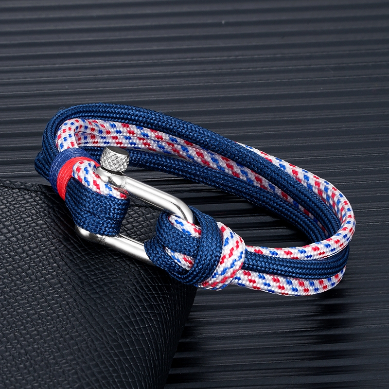 MKENDN Pulseiras De Alta Qualidade Shackle Bracelets Homens Mulheres Encantadoras Sobrevivência Náutica Paracord Bracelet Campaing Sport Hooks Outdoor Style