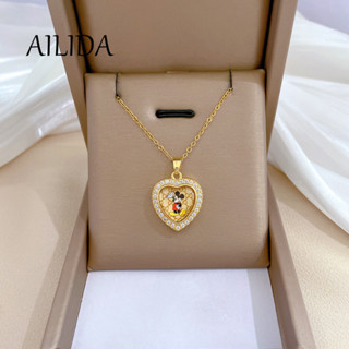 Colar de Aço Titânio Colar de Aço Titânio Rato Diamante Leve e Lindo Colar de Luxo Lindo Colar de Diamante Completo Influenciador Feminino All-Match Clavic