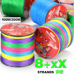 Sougayilang 100M/300M 8X + X Linha De Pesca 3 Cor 0.14mm-0.45mm Max Drag 85.8LB
