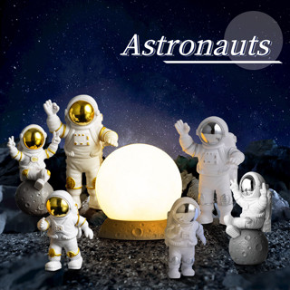 Astronauta Ornamento Lua Luz Ambiente Noite Lâmpada Spaceman Desktop Decor Kids Boy Gifts Home Decoration