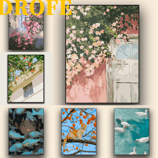 Tinta DROFE Por Números Pintura De Pato Lovely Cat Diy Decoração De Casa Flor 30 × 40cm 40 50cm em Oferta na Shopee